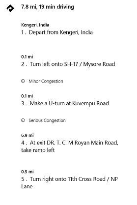 route hints and maneuver icons 